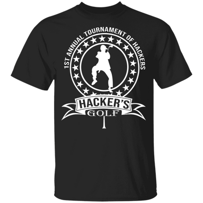 OPG Custom Design #20. 1st Annual Hackers Golf Tournament. Youth 100% Cotton T-Shirt