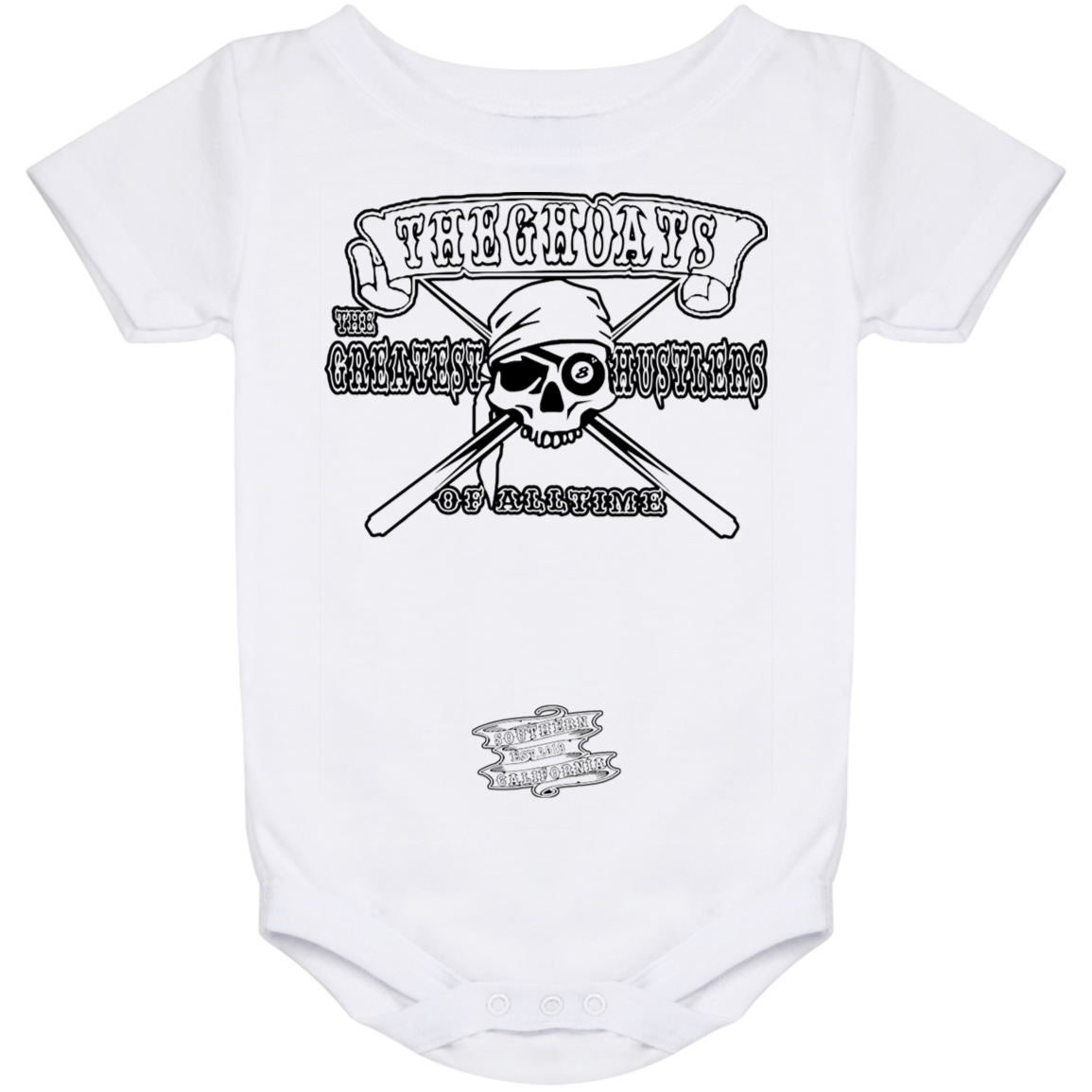 The GHOATS Custom Design. #4 Motorcycle Club Style. Ver 2/2. Baby Onesie 24 Month