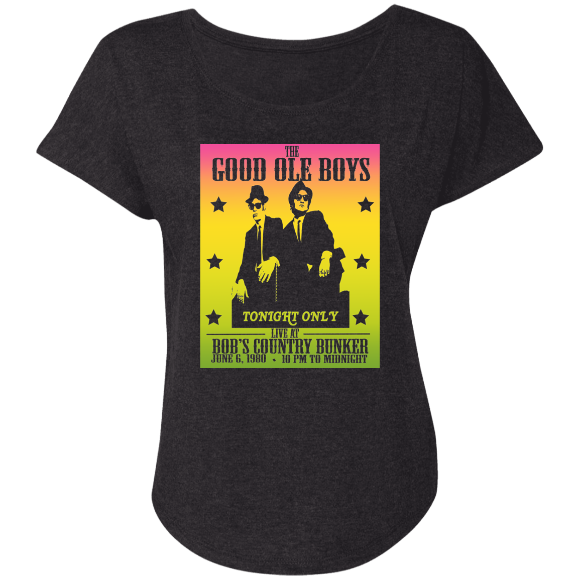 ArtichokeUSA Custom Design. The Good Ole Boys. Blues Brothers Fan Art. Ladies' Triblend Dolman Sleeve