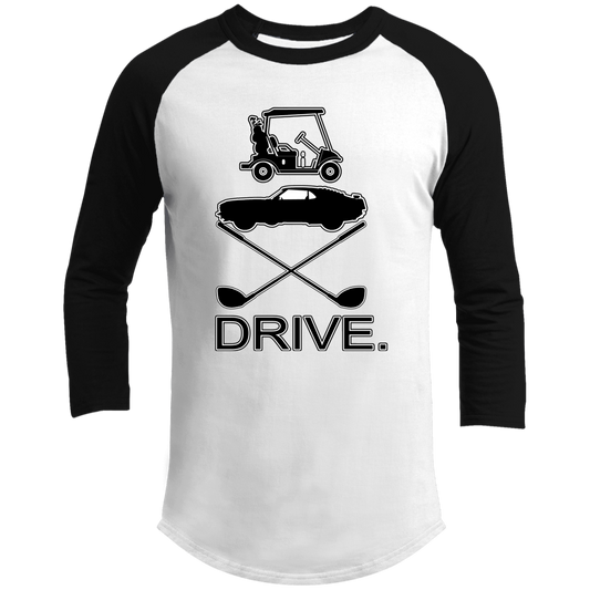 OPG Custom Design #8. Drive. 3/4 Raglan Sleeve Shirt 100% Ringspun Combed Cotton
