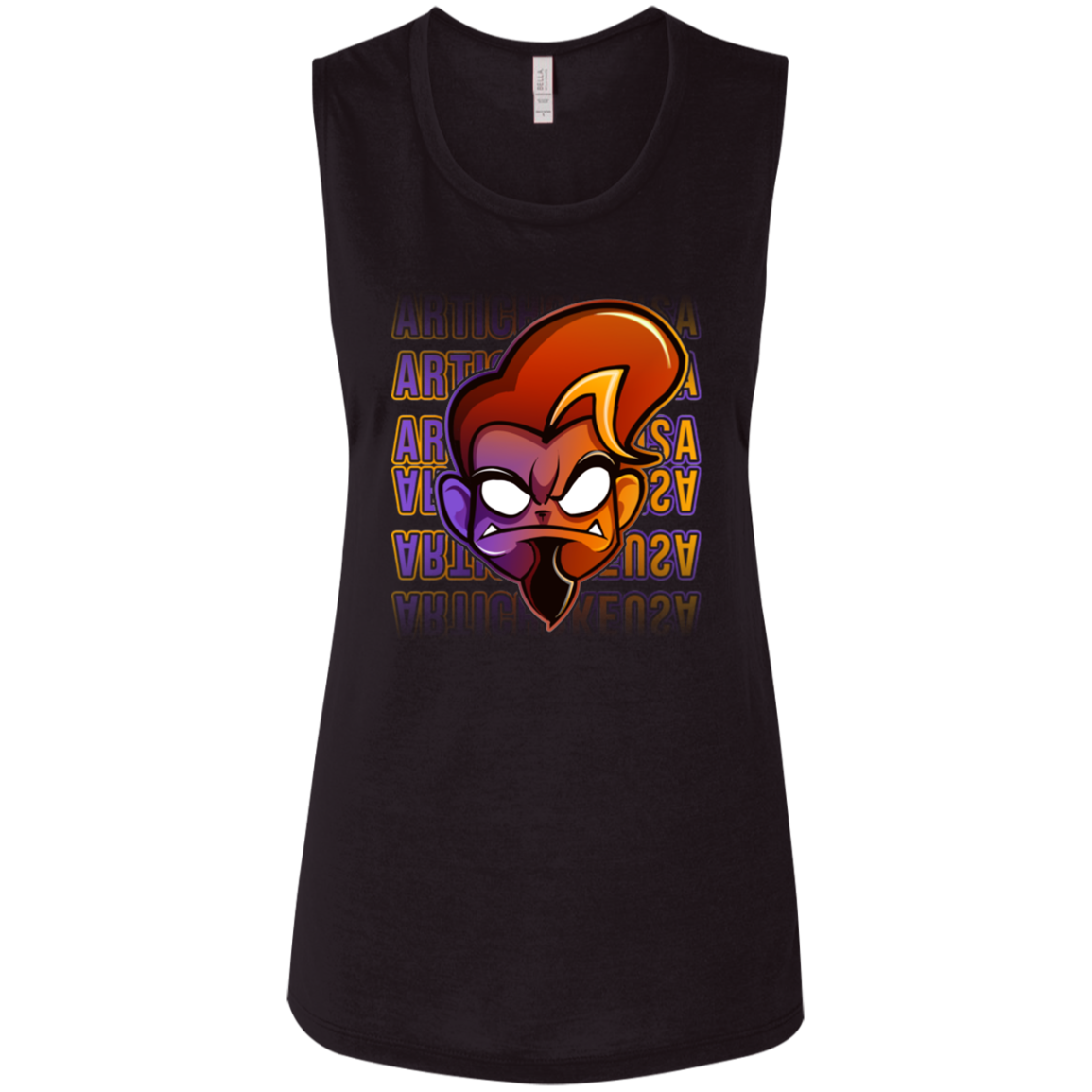 ArtichokeUSA Character and Font design. Let's Create Your Own Team Design Today. Arthur. Ladies' Flowy Muscle Tank