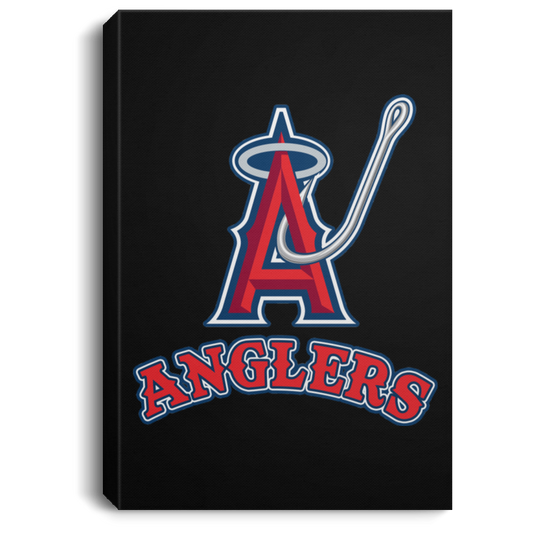 ArtichokeUSA Custom Design. Anglers. Southern California Sports Fishing. Los Angeles Angels Parody. Portrait Canvas .75in Frame