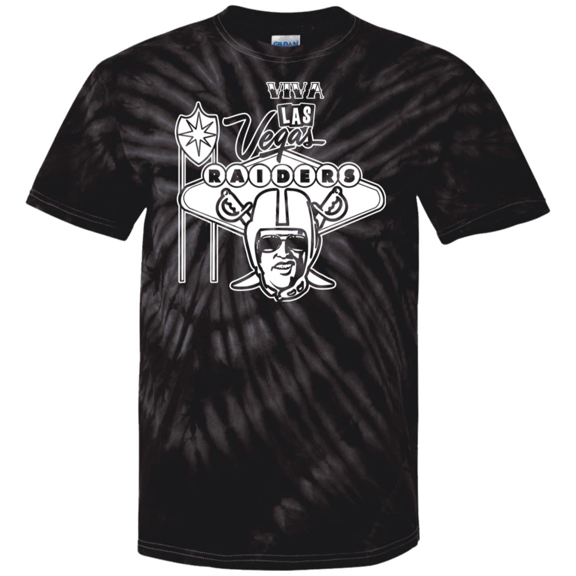 ArtichokeUSA Custom Design. Las Vegas Raiders. Las Vegas / Elvis Presley Parody Fan Art. Let's Create Your Own Team Design Today. 100% Cotton Tie Dye T-Shirt