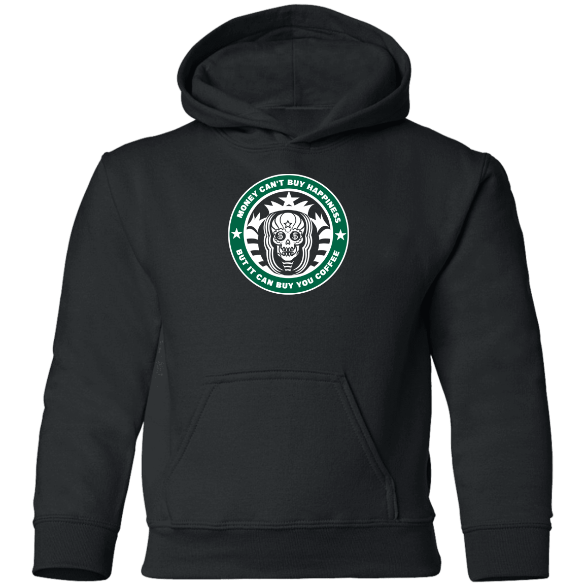 ArtichokeUSA Custom Design. Money Can't Buy Happiness But It Can Buy You Coffee. Youth Pullover Hoodie