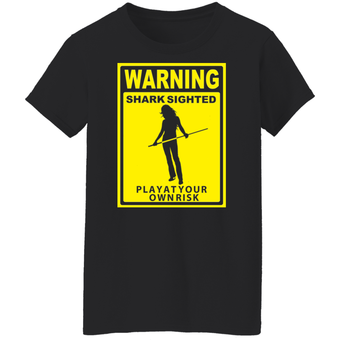 The GHOATS Custom Design. #34 Beware of Sharks. Play at Your Own Risk. (Ladies only version). Ladies' Basic T-Shirt