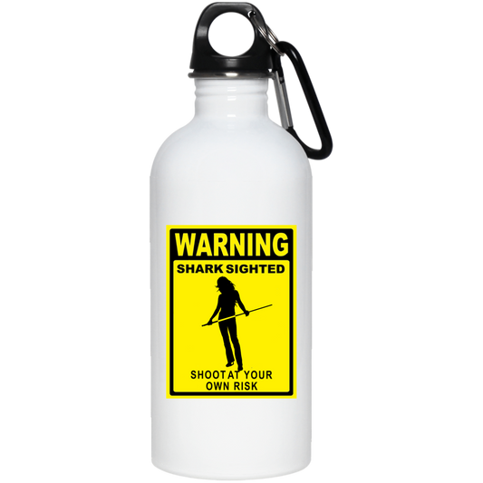 The GHOATS custom design #36. Shark Sighted. Female Pool Shark. Shoot At Your Own Risk. Pool / Billiards. 20 oz. Stainless Steel Water Bottle