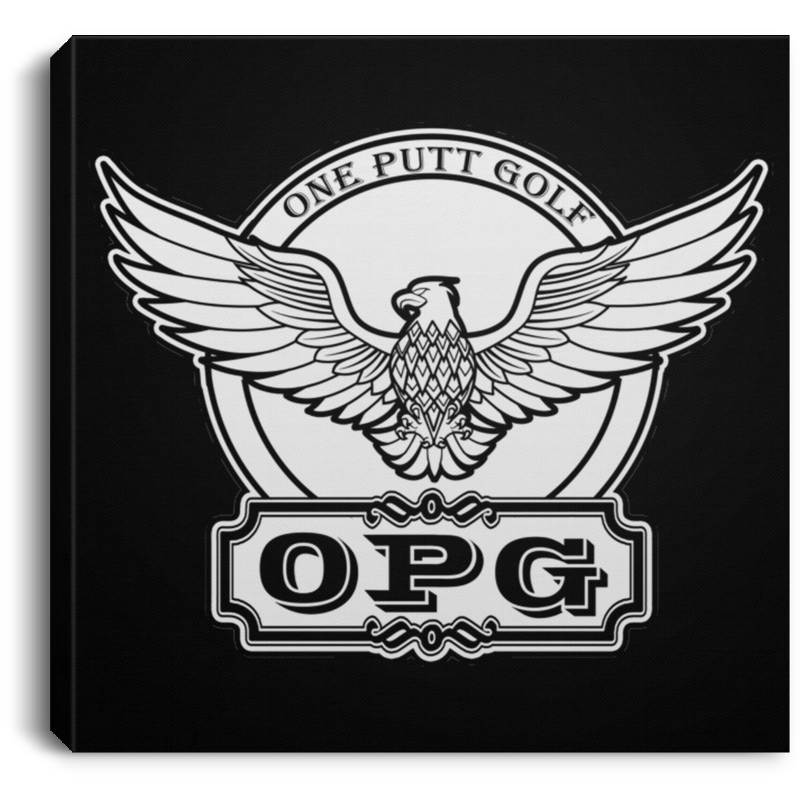 OPG Custom Design #00. OPG - One Putt Golf.  Front and Back Design. Square Canvas .75in Frame