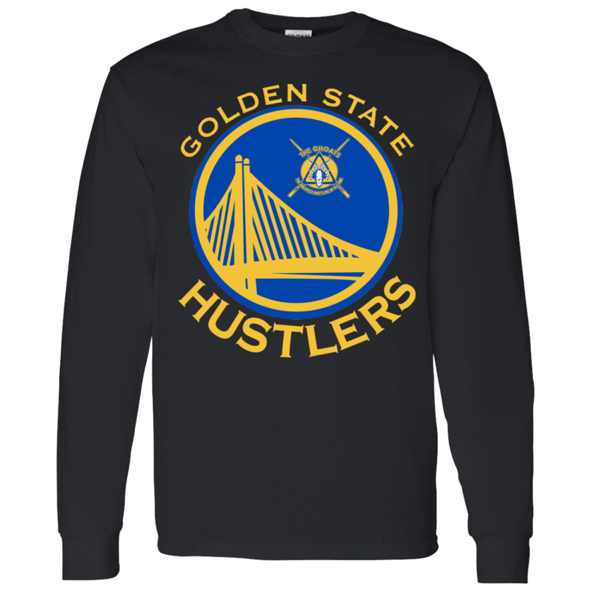 The GHOATS Custom Design. #12 GOLDEN STATE HUSTLERS.	LS T-Shirt 5.3 oz.