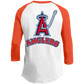 ArtichokeUSA Custom Design. Anglers. Southern California Sports Fishing. Los Angeles Angels Parody. 3/4 Raglan Sleeve Shirt