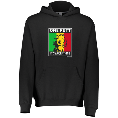 OPG Custom Design #22. One Putt / One Love Parody with Fan Art. Female Edition. Youth Dri-Power Fleece Hoodie