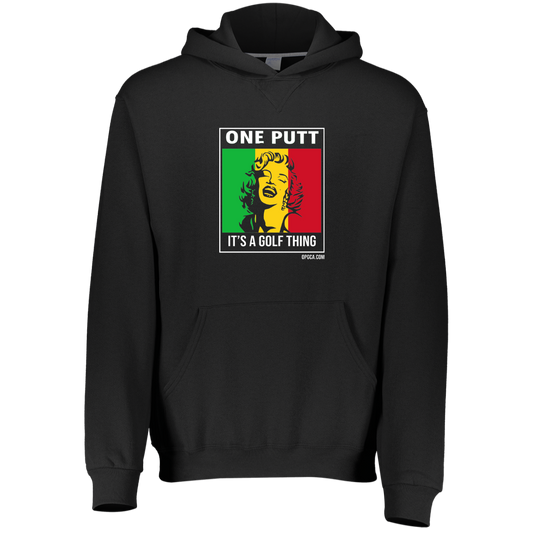 OPG Custom Design #22. One Putt / One Love Parody with Fan Art. Female Edition. Youth Dri-Power Fleece Hoodie
