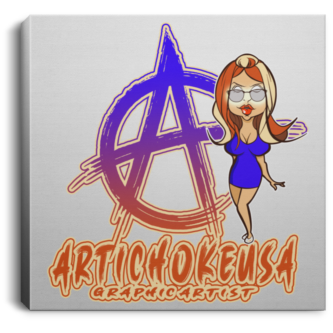 ArtichokeUSA Character and Font Design #2. Friends and Fam. Let’s Create Your Own Design Today. Square Canvas .75in Frame