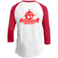 ArtichokeUSA Custom Design. Metallica Style Logo. Let's Make One For Your Project. Men's 3/4 Raglan Sleeve Shirt