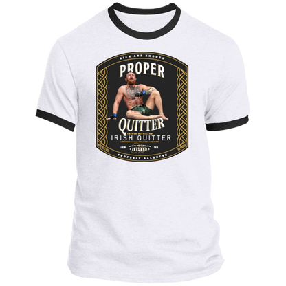 Artichoke Fight Gear Custom Design #15. Proper Quitter. Ringer Tee