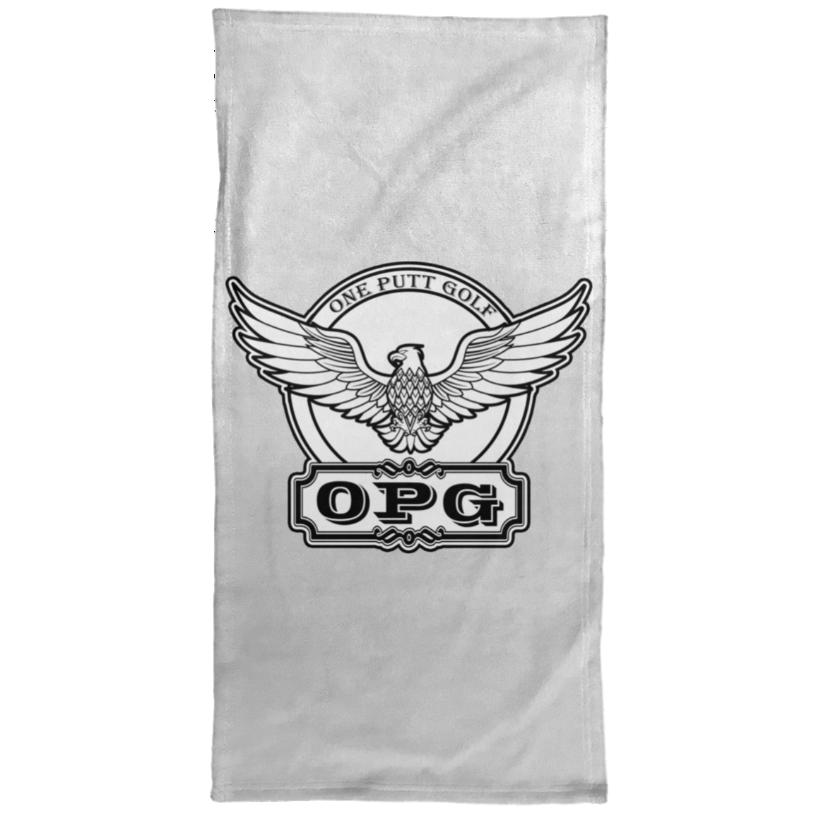 OPG Custom Design #00. OPG - One Putt Golf.  Front and Back Design. Hand Towel - 15x30