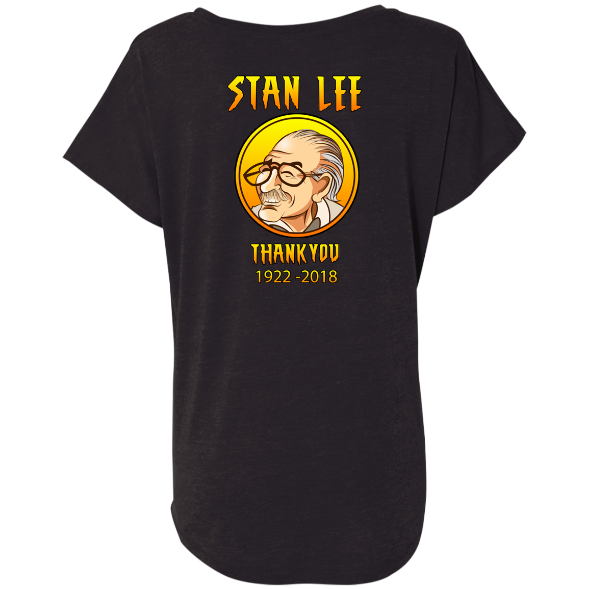 ArtichokeUSA Character and Font design. Stan Lee Thank You Fan Art. Let's Create Your Own Design Today. Ladies' Triblend Dolman Sleeve