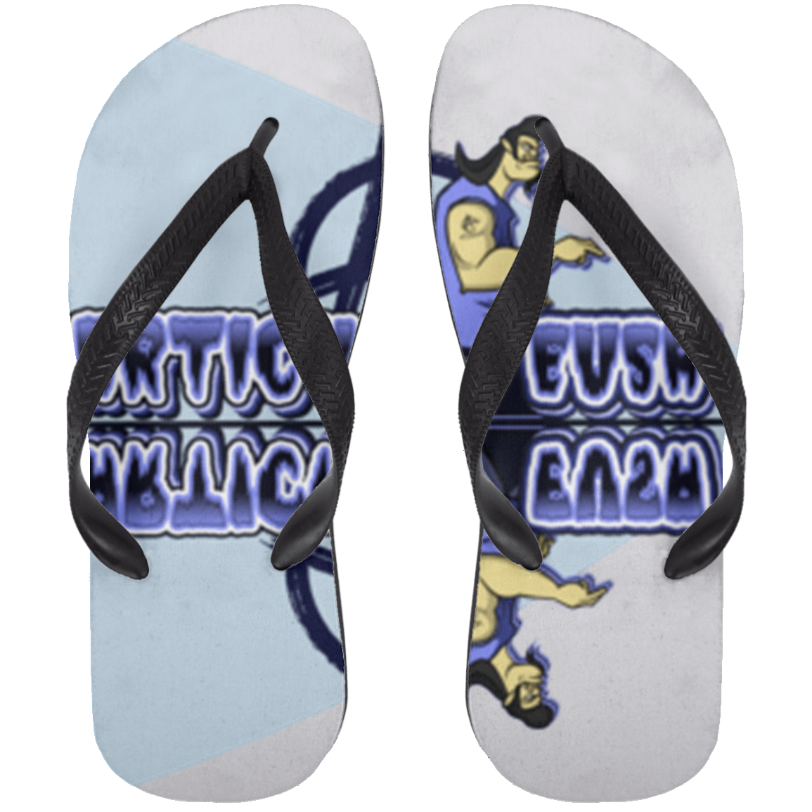 rtichokeUSA Character and Font design #13. Friends, Clients, and People of Earth. Let's Create Your Own Design Today. Adult Flip Flops