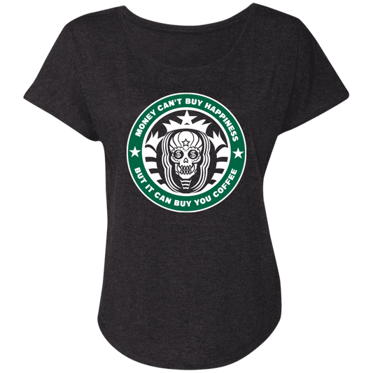 ArtichokeUSA Custom Design. Money Can't Buy Happiness But It Can Buy You Coffee. Ladies' Triblend Dolman Sleeve