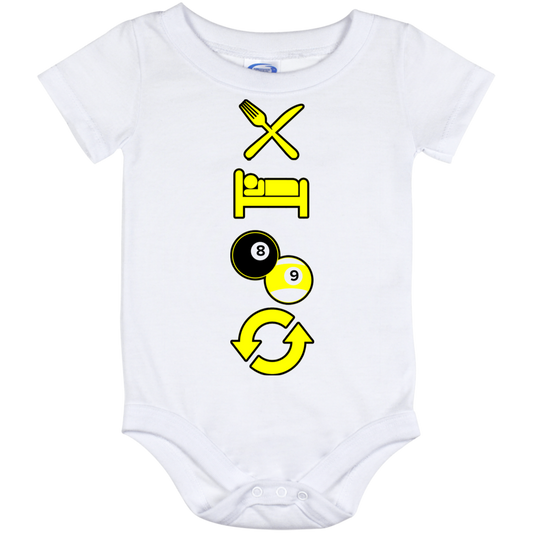 The GHOATS custom design #8. Eat. Sleep. Pool. Repeat. Pool / Billiards. Baby Onesie 12 Month