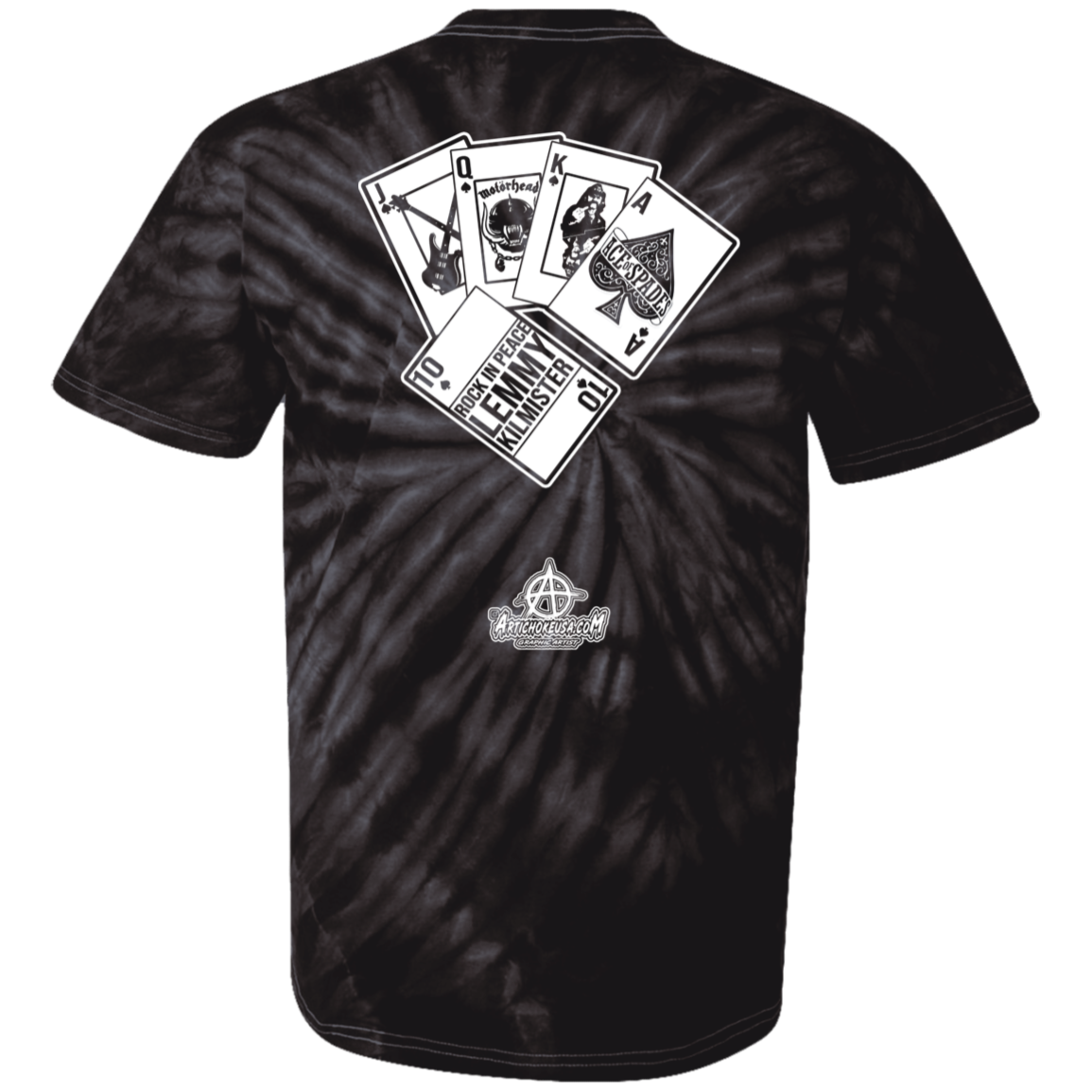 ArtichokeUSA Custom Design. Lemmy Kilmister "Ace of Spades" Tribute Fan Art Version 2 of 2. Youth Tie Dye T-Shirt