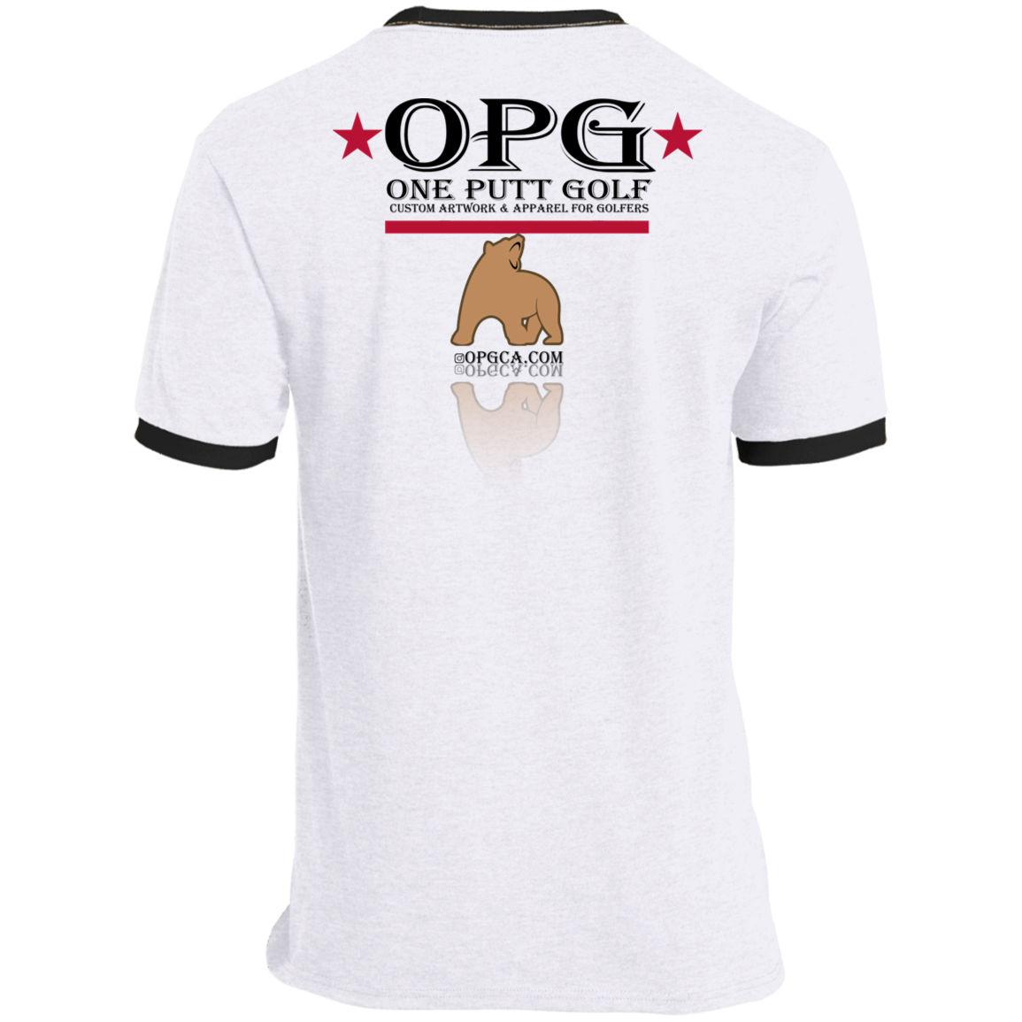 OPG Custom Design #14. Golf California. California State Flag. Ringer Tee