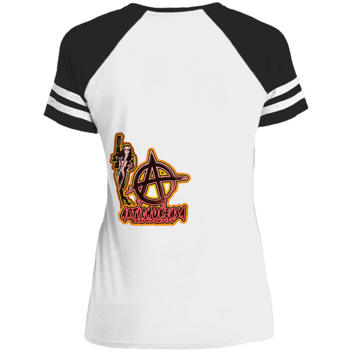 ArtichokeUSA Character and Font design. Let's Create Your Own Team Design Today. Mary Boom Boom. Ladies' Game V-Neck T-Shirt