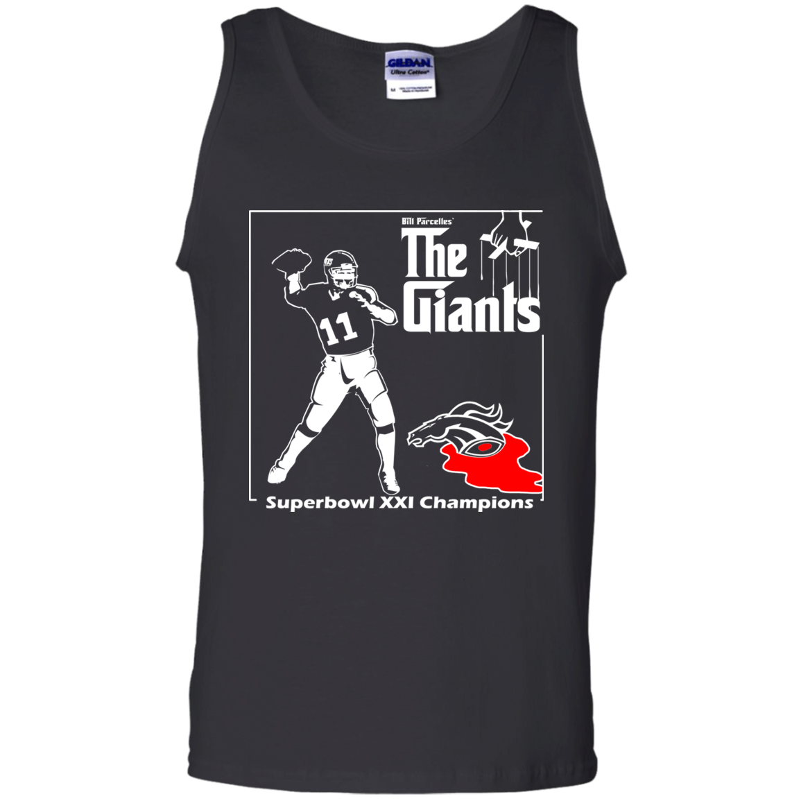 ArtichokeUSA Custom Design. Godfather Simms. NY Giants Superbowl XXI Champions. Men's 100% Cotton Tank Top