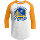 The GHOATS Custom Design. #12 GOLDEN STATE HUSTLERS.	Youth 3/4 Raglan Sleeve Shirt