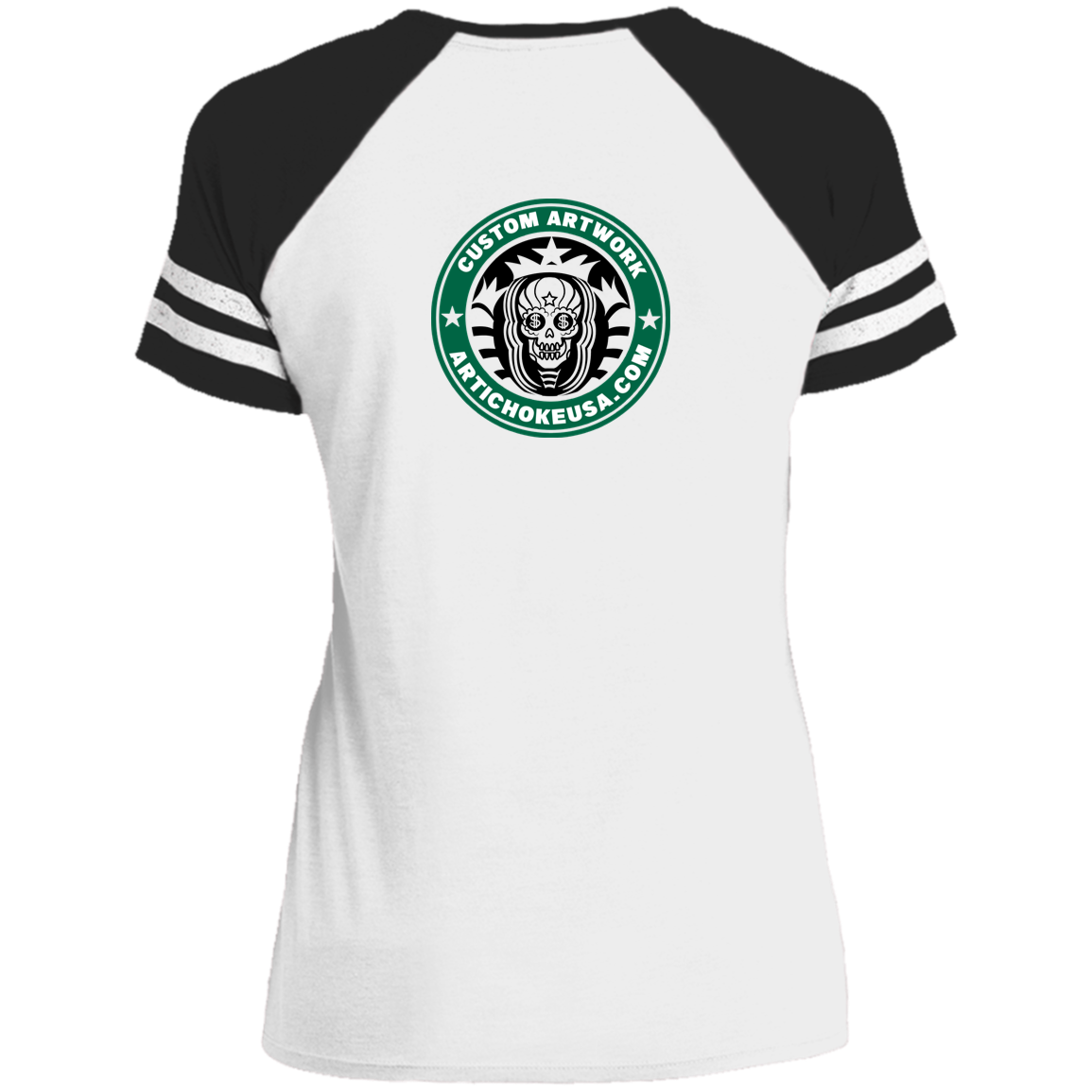 ArtichokeUSA Custom Design. Money Can't Buy Happiness But It Can Buy You Coffee. Ladies' Game V-Neck T-Shirt