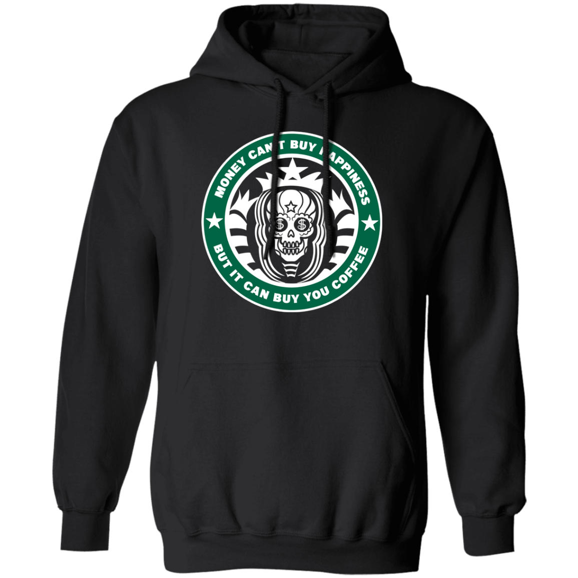 ArtichokeUSA Custom Design. Money Can't Buy Happiness But It Can Buy You Coffee. Basic Pullover Hoodie