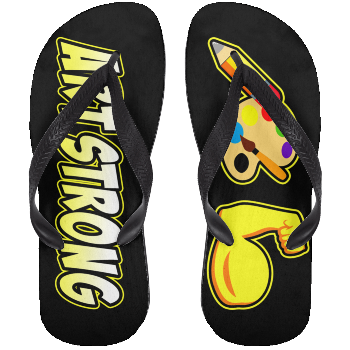 ArtichokeUSA Custom Design. Art Strong. Adult Flip Flops