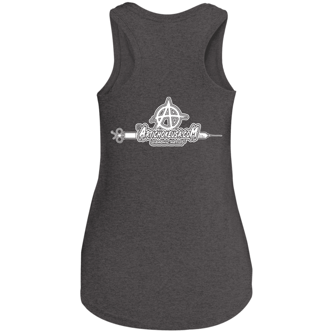 ArtichokeUSA Custom Design. Vaccinated AF (and fine). Ladies' Tri Racerback Tank