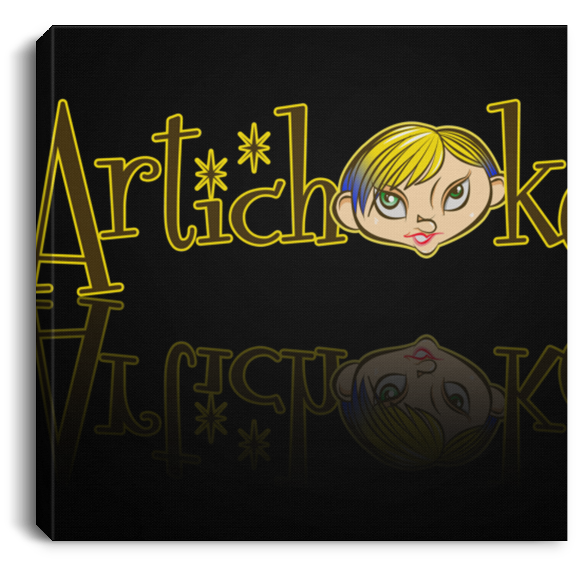 ArtichokeUSA Character and Font design #21. Friends, Clients, and People of Earth. Let's Create Your Own Design Today. Square Canvas .75in Frame