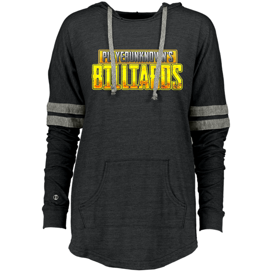 The GHOATS Custom Design. #27 PlayerUnknown's Billiards. PUBG Parody. Ladies Hooded Low Key Pullover