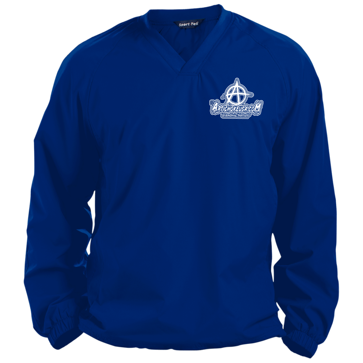 Embroidered Pullover V-Neck Windshirt