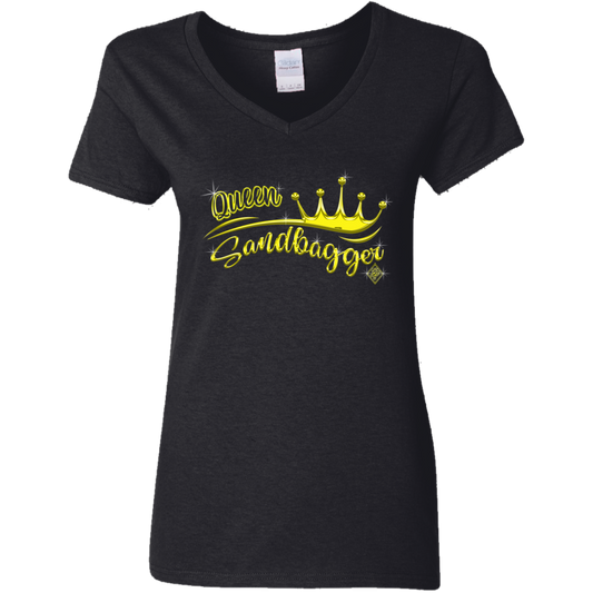 Queen Sandbagger Ladies' 5.3 oz. V-Neck T-Shirt