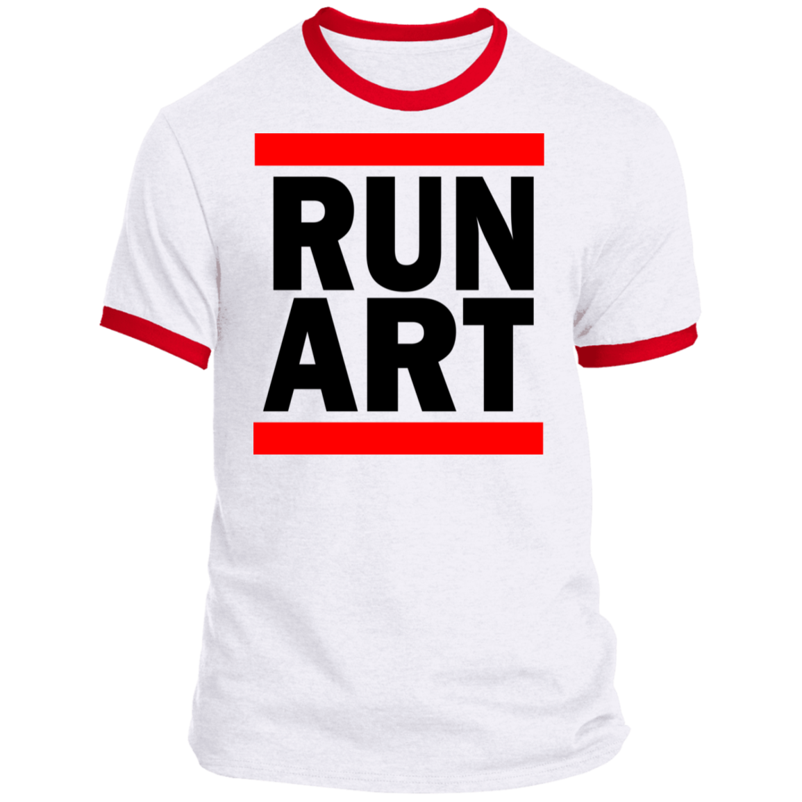 ArtichokeUSA Custom Design. RUN ART.  RUN DMC Parody. Ringer Tee