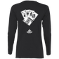 ArtichokeUSA Custom Design. Lemmy Kilmister "Ace of Spades" Tribute Fan Art Version 2 of 2. Ladies' Cotton LS T-Shirt