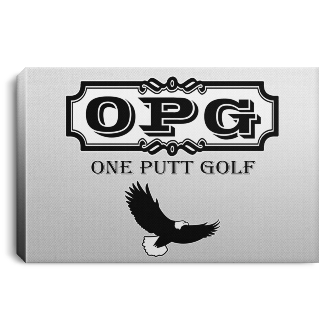 OPG Custom Design #0. OPG - One Putt Golf.  Front and Back Design. Landscape Canvas .75in Frame