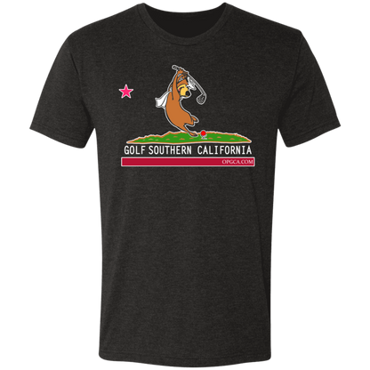 OPG Custom Design #15. Golf Southern California with Yogi Bear Fan Art. Triblend T-Shirt