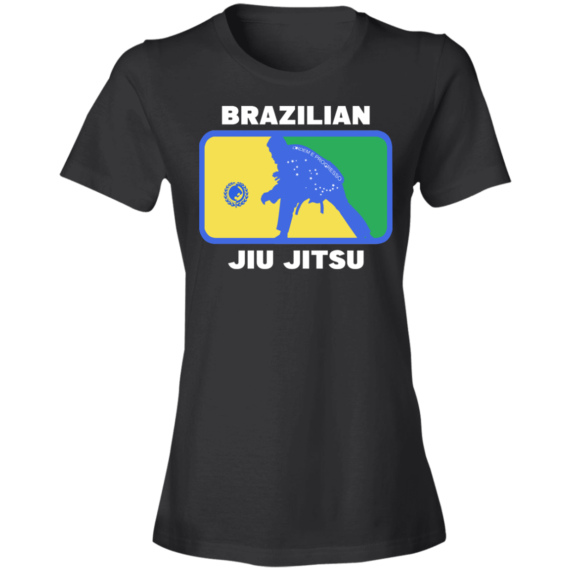 Artichoke Fight Gear Custom Design #5. BJJ MLB Brazil Flag Colors. Parody v2. Ladies' 100% combed ringspun cotton