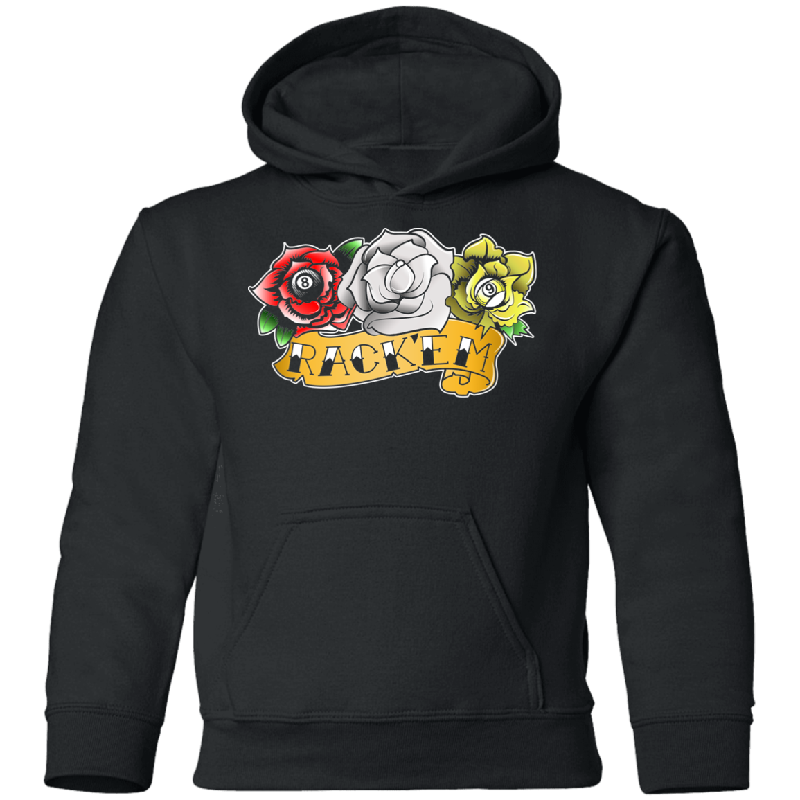 The GHOATS Custom Design. #28 Rack Em' (Ladies only). Youth Pullover Hoodie
