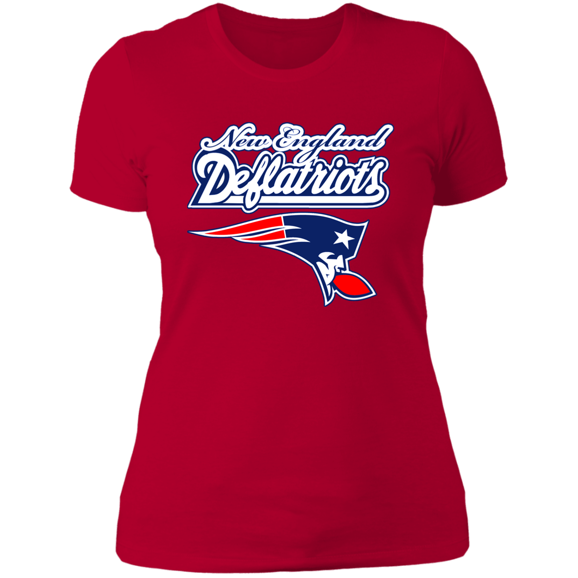 ArtichokeUSA Custom Design. New England Deflatriots. New England Patriots Parody. Ladies' Boyfriend T-Shirt