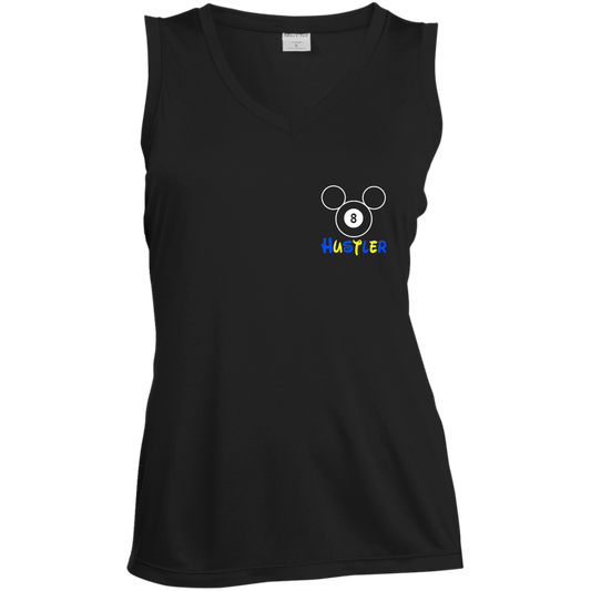 The GHOATS Custom Design #20. Look at the back. Hustle Mouse. Mickey Mouse Fan Art. Ladies' 100% polyester interlock with PosiCharge technology