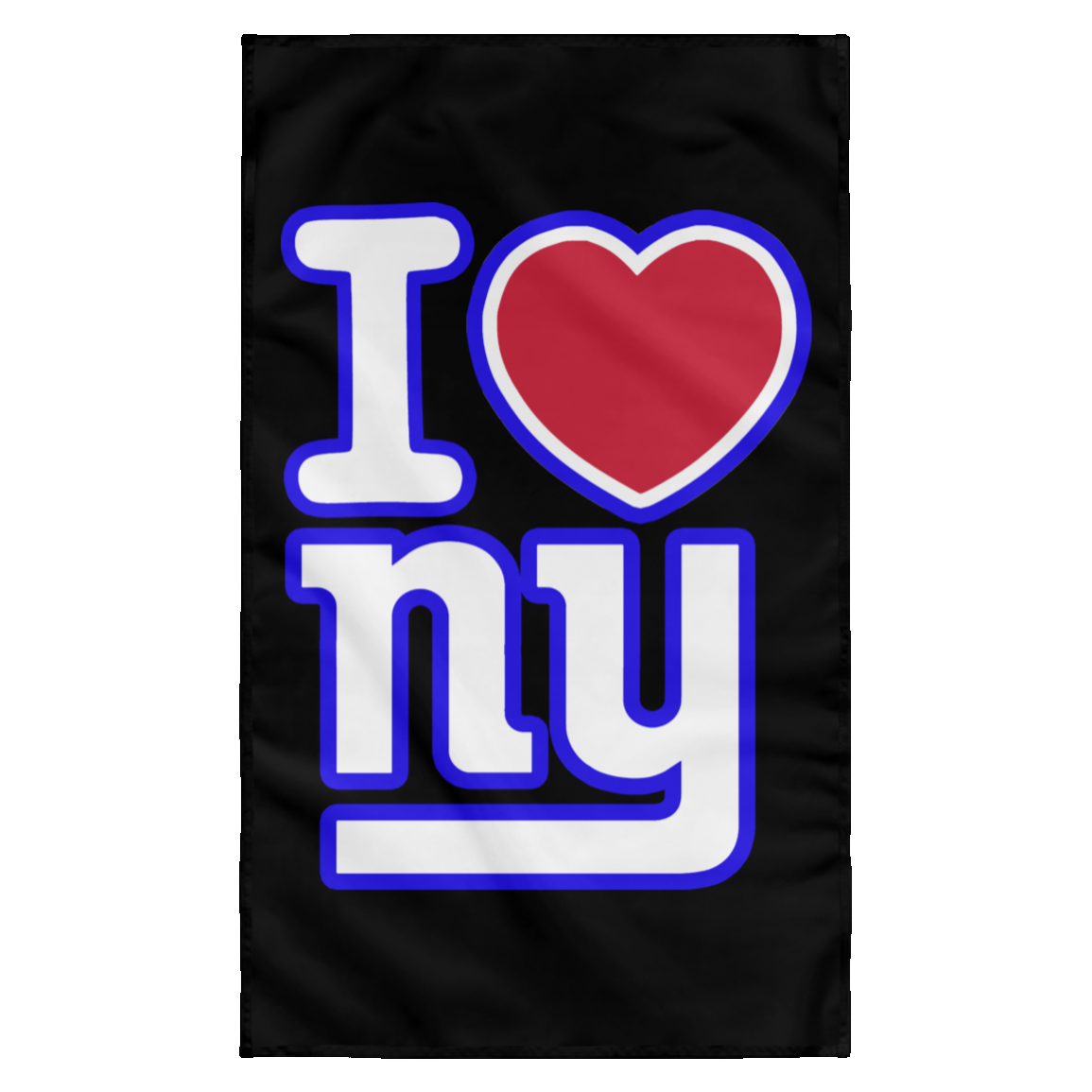 ArtichokeUSA Custom Design. I heart New York Giants. NY Giants Football Fan Art. Wall Flag