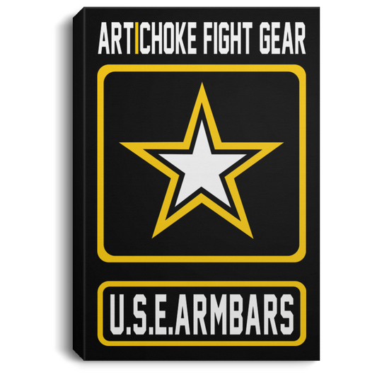 Artichoke Fight Gear Custom Design #2. USE ARMBARS. Portrait Canvas .75in Frame