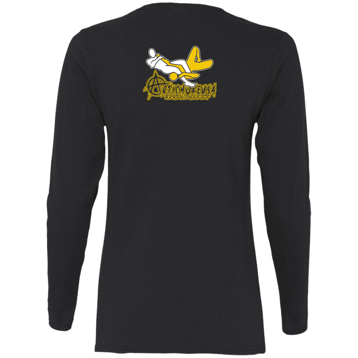 ArtichokeUSA Custom Design #54. Artichoke USArmbar. US Army Parody. Ladies' 100% Cotton Long Sleeve T-Shirt
