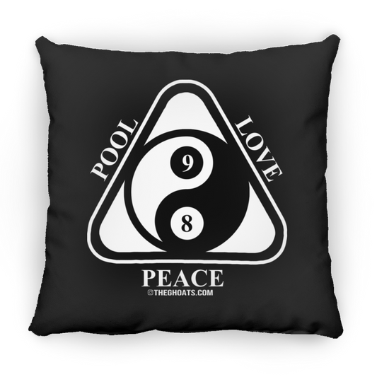 The GHOATS Custom Design #9. Ying Yang. Pool Love Peace. Large Square Pillow