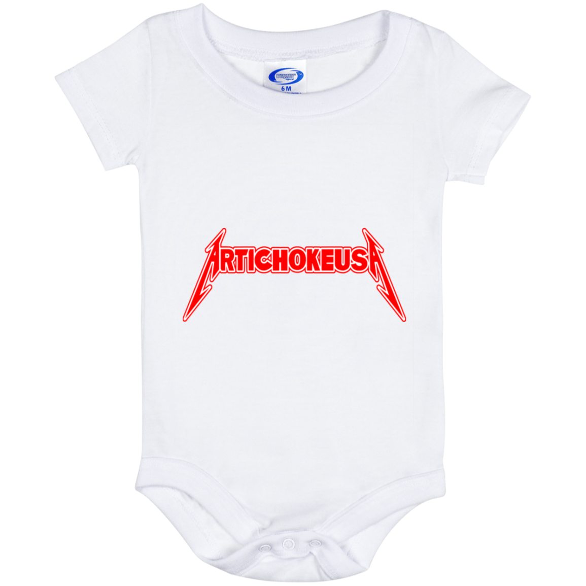 ArtichokeUSA Custom Design. Metallica Style Logo. Let's Make One For Your Project. Baby Onesie 6 Month