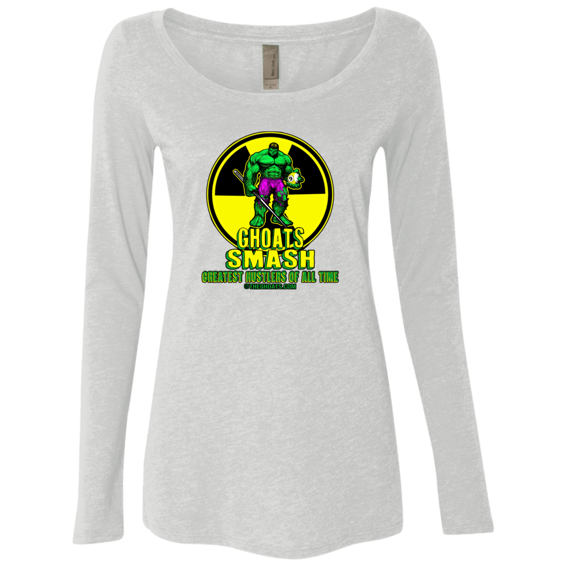 The GHOATS Custom Design. #13. GHOATS SMASH. Ladies' Triblend LS Scoop